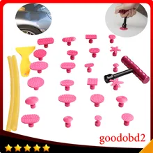 25 шт./компл. PDR удаление вмятин клеевые вкладки красная вкладка ремонт вмятин Т-бар подъемник безболезненные Инструменты для ремонта вмятин подарочные клеевые палочки скребок