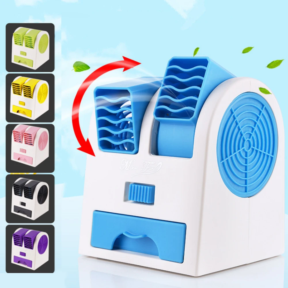

Portable Mini ABS Fan Air Conditioner USB Fan Cooling Humidifier Desktop For Home Office Personal Space Fan
