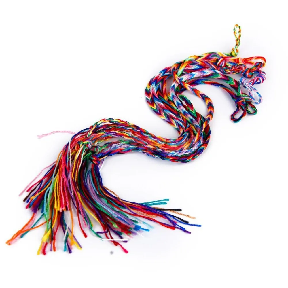 

120pcs/lot Colorful Braided Woven Friendship Bracelet Wide Retro Handmade Nepal Geneva Brazilian Multicolor String Cord