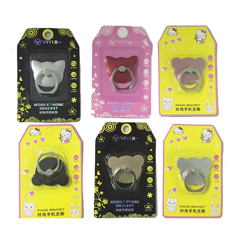 Cute Cartoon Bear/Cat Shaped Ring 360 Degree Metal Finger Ring Holder For iPhone Samsung Cell Phone Holder Ring Tablet Support Cute Cartoon Bear/Cat Shaped Ring 360 Degree Metal Finger Ring Holder For iPhone Samsung Cell Phone Holder Ring Tablet Support