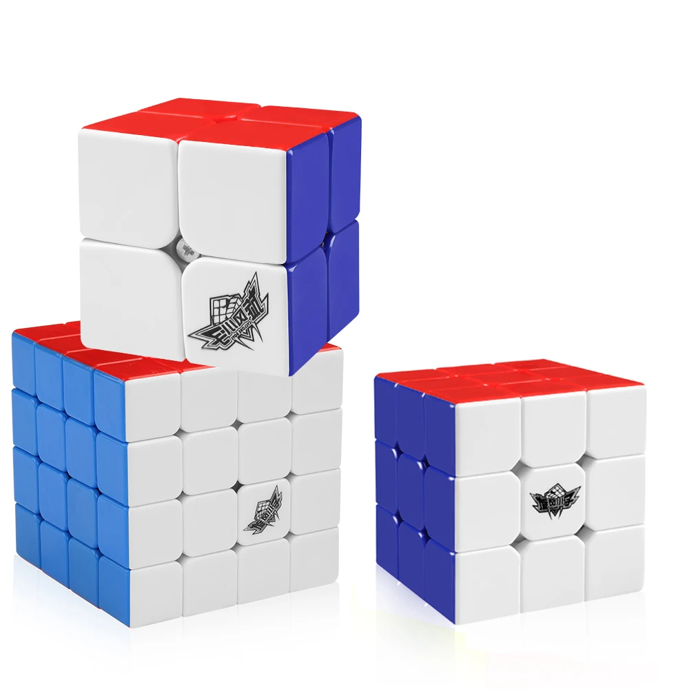 

D-FantiX Cyclone Boys Magic Cube Set 2x2x2 3x3x3 4x4x4 3pcs Speed Puzzle Cube Set Stickerless Fidget Educational Toys Gift