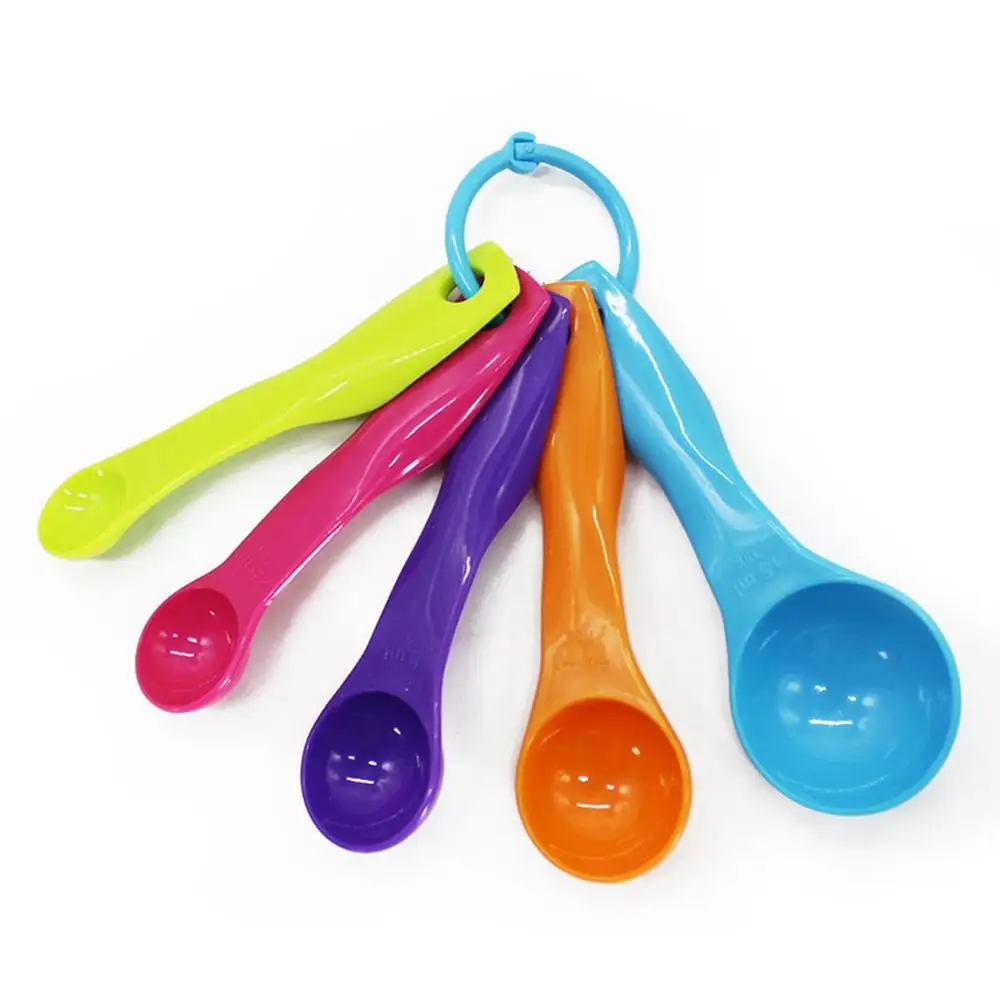 

Multicolored Measuring Spoon Set With Measuring Spoon Measuring Measuring Pink Spoon Five-Piece Plastic Kitchen Baking Tools
