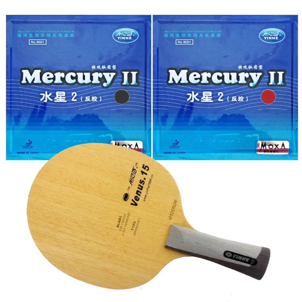 

Pro Table Tennis PingPong Combo Racket Galaxy YINHE Venus.15 with 2Pieces Mercury II Long Shakehand FL