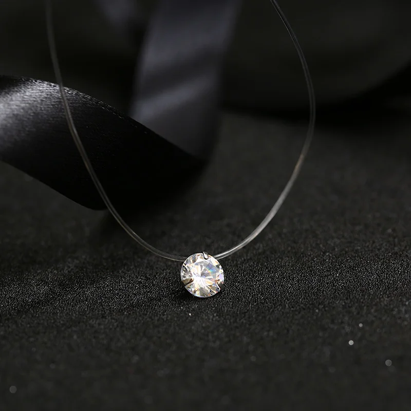 Женское колье с невидимой прозрачной леской|necklace jewelry|jewelry for womenzircon necklace |