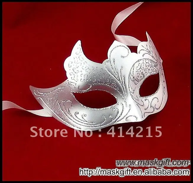 Ручная роспись венецианская свадебная Маскарадная маска Белая Серебряная Свадебная сувенирная маска, Вечерние Маски