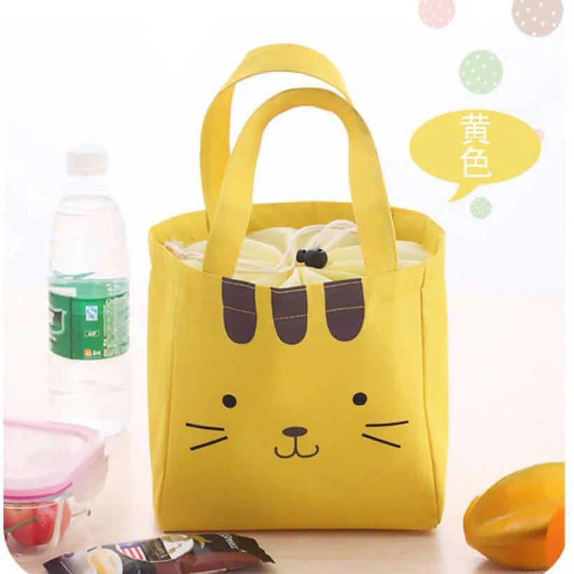 Женская Термосумка для пищи с мультяшным котом, парусиновые термо-пищевые сумки для пикника для девочек, детские дорожные сумки для животных, Ланчбокс сумки Tote - Цвет: 20ml