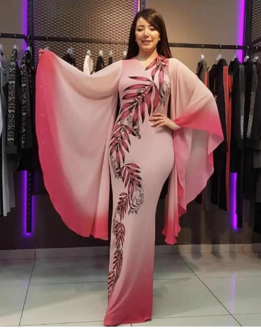 V Lead Leaf печать мусульманское индийское платье в африканском стиле abaya robe femme индейка индонезийский платья в индийском стиле Кафтан Дубай ОАЭ марокканский