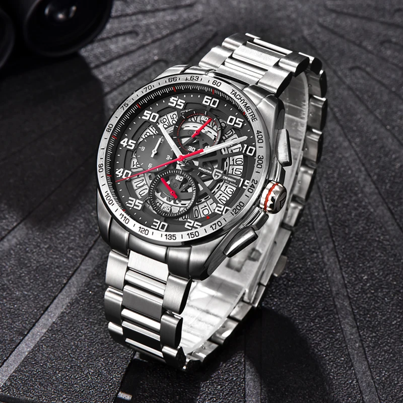 

Pagani Avant Sport 3D Big Dial Quartz Men Watch Top Brand Luxury Militry Army Style Black Leather Waterproof Chronograph Montre