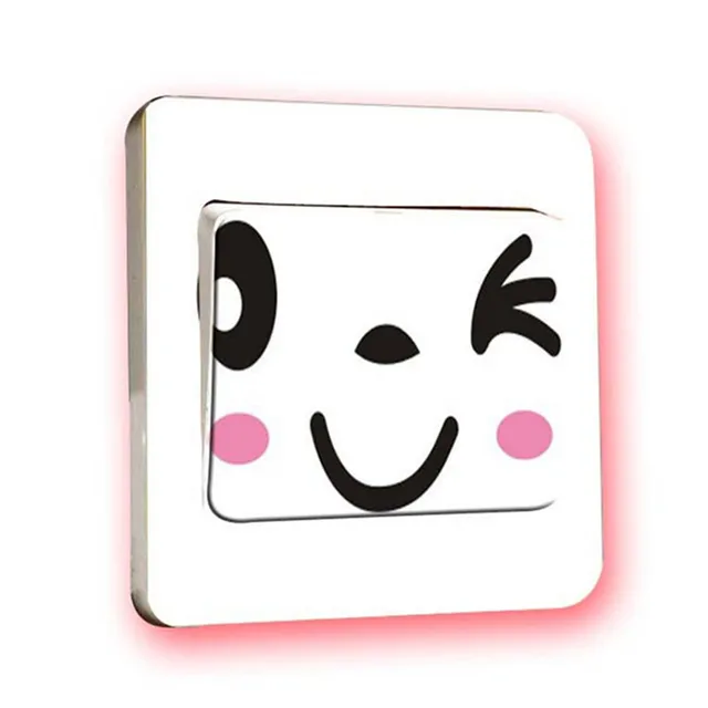 2 piezas 9*9 cm divertido interruptor de dibujos animados pegatinas 3d
