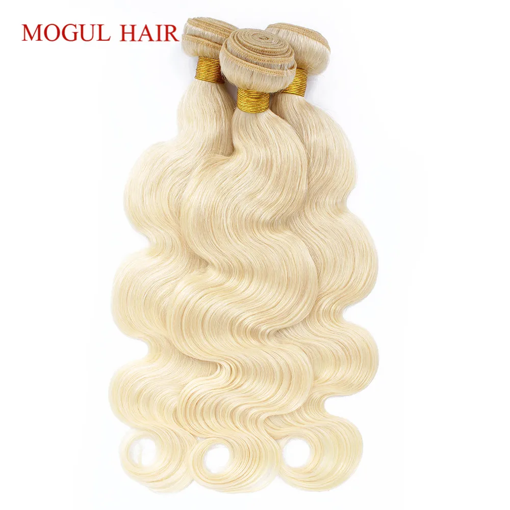 MOGUL, бразильские волнистые волосы, волнистые пряди, цвет 613, платина, блонд, пряди, 10-28 дюймов, Remy, человеческие волосы для наращивания