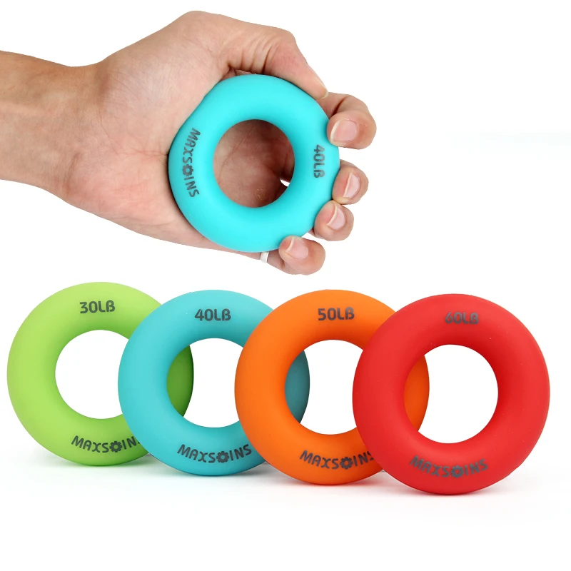 Gel de sílice portátil de mano agarre anillo carpiano expansor dedo entrenador la fuerza de agarre de rehabilitación Pow estrés anillo bola
