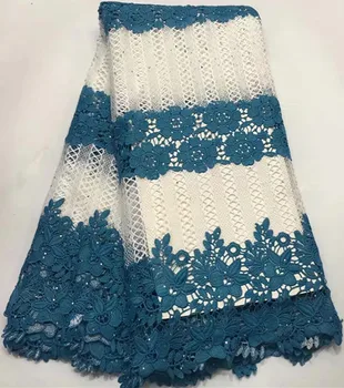

5yards embroidered cord lace fabric with stone milk silk guipure lace fabric african lace fabric nigerian lace fabrics EL-A23