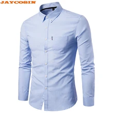 JAYCOSIN новая однотонная приталенная рубашка для мужчин с длинным рукавом размера плюс повседневные рубашки для мужчин официальная одежда рубашка Мужская s одежда M-5XL