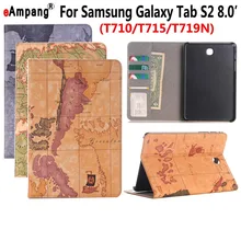 Кожаный чехол с картой для samsung Galaxy Tab S2 8,0 T710 T715 T719, умный чехол, чехол для планшета, тонкий откидной Чехол с подставкой и отделением для карт