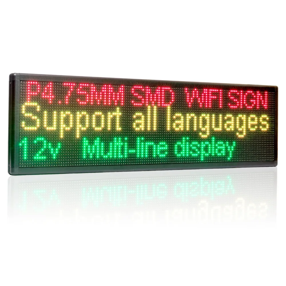 12 В 120 В Wi-Fi светодиодный знак 32x128 пикселей светодиодный модуль multi-линии прокручивающееся сообщение дисплей автомобиля шины боковые задние
