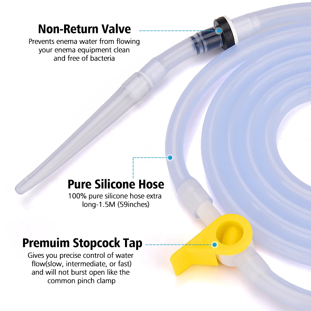 HailiCare Улучшенная многоразовая сумка для клизмы трубы силиконовый вагинальный промывочный шланг Детокс клизмы дренажные трубы сумка для клизмы аксессуары
