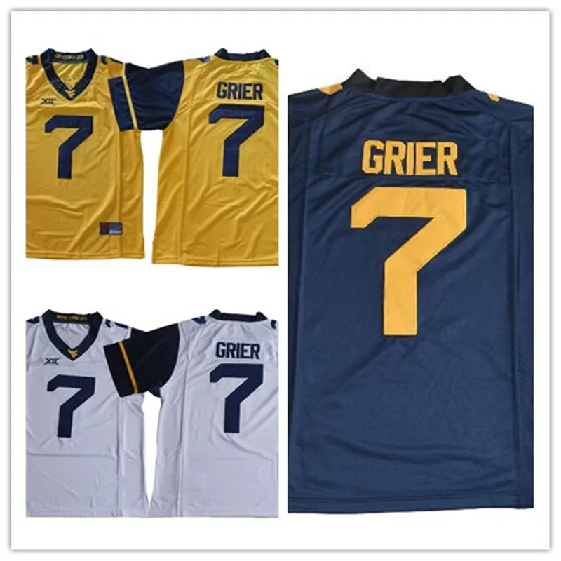 

Men's West Virginia Mountaineers 7 Will Grier WVU White Blue Yellow Stitched XII College Football Jerseys INDCOLTS