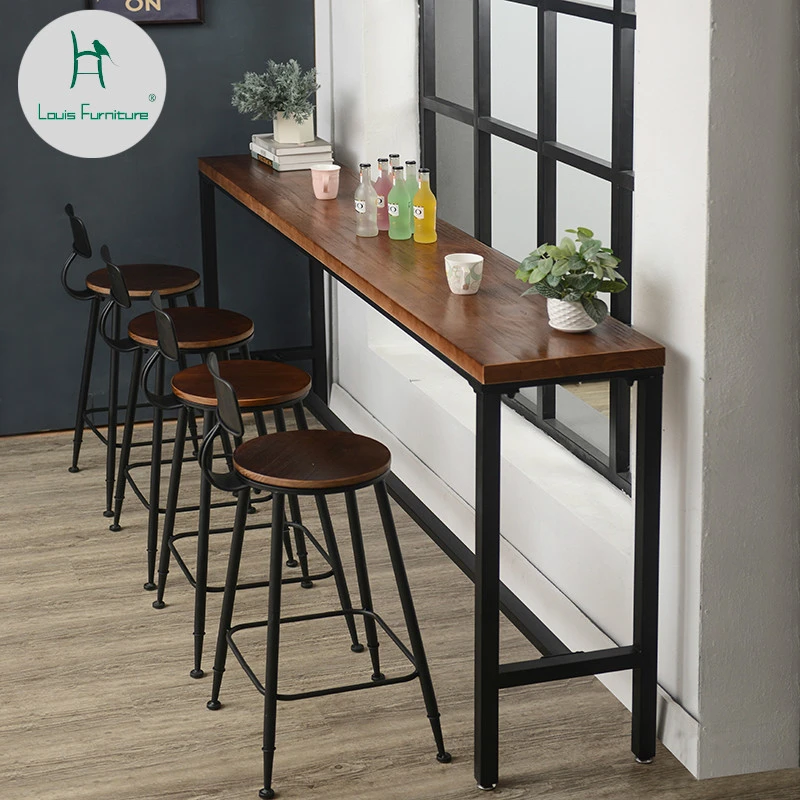 apilar Corteza limpiar Louis Fashion mesas de Bar, mesa de pared de madera maciza americana,  Simple, cafetería, moderna y sencilla| | - AliExpress