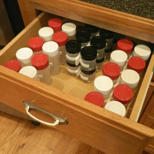 20—Clips Kitchen Spice Gripper Strip Jar Rack Storage Holder Wall Cupboard Door 