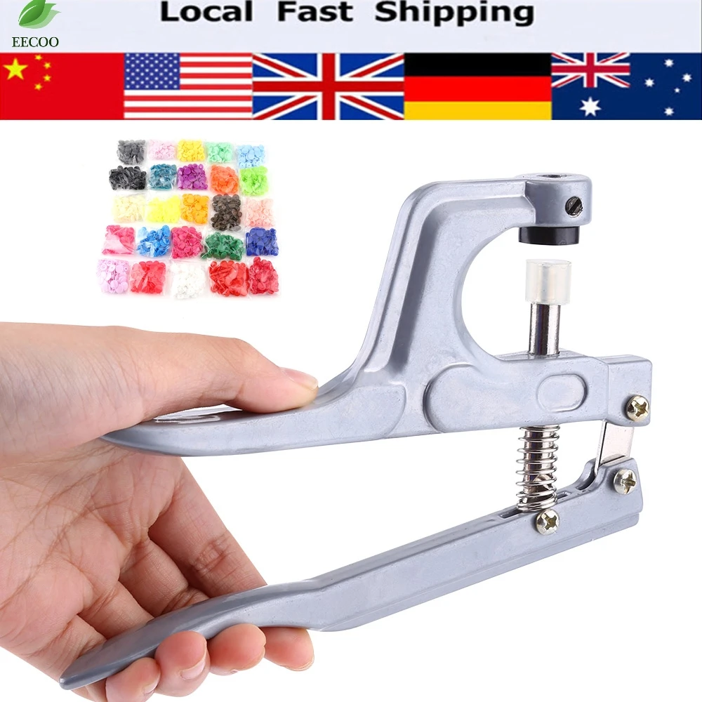Hot Snap Pliers + 350 Sets T5 Size Snaps Resin Plastic Poppers Fastener