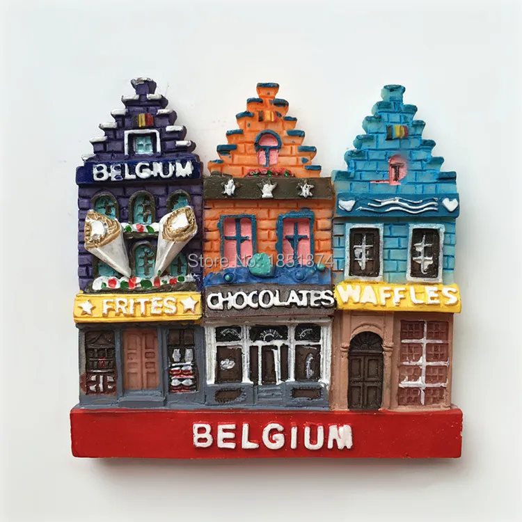 Ручная роспись Бельгия бисквит дом 3D магнит на холодильник мир Сувенир Холодильник Магнитные наклейки украшения дома