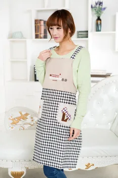 

With button Princess peach skin thickening apron, kitchen supplies, household items, cooking tools
