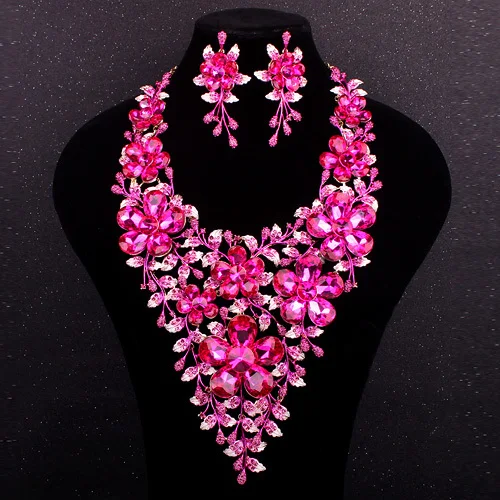 Fashion Bridal Jewelry Sets Pink 