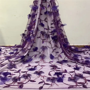 

Madison Luxury African Tulle Laces Latest Handmade Beads Lace Fabric High Quality Nigerian Bride Beaded Lace Embroidery Lace