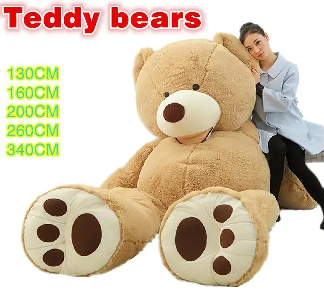 2015 TEDDY BEAR STUFFED LIGHT BROWN GIANT JUMBO 130CM 160CM 200CM 260CM 340CM birthday gift