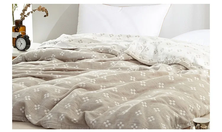 Junwell хлопок муслиновое одеяло кровать диван путешествия дышащий клевер дизайн большой мягкий плед Para одеяло