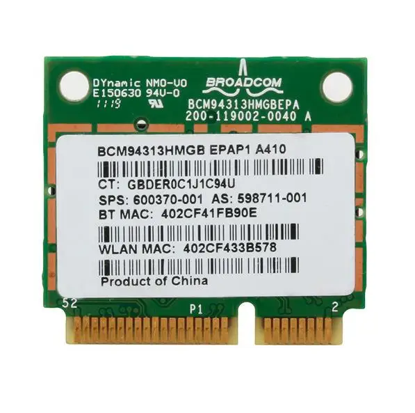 Новая WLAN карта BCM94313HMGB для hp Pavilion dv7-6000 DV6-6000 802.11n WiFi+ Bluetooth 3,0 600370-001 Mini PCI-E карта