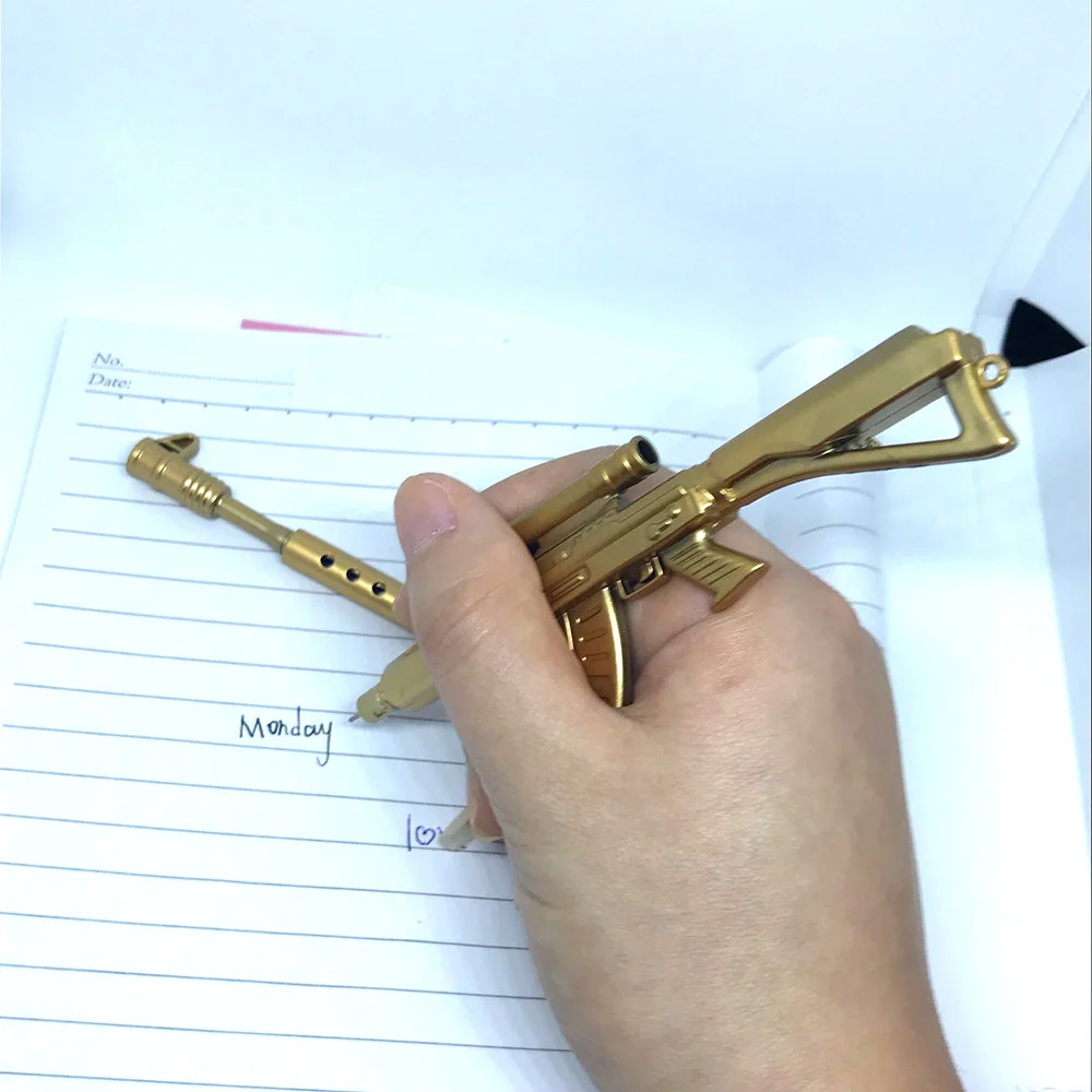 Забавные милые ручки Canetas Ручка-роллер школьные принадлежности Papelaria креативная Золотая винтовка форма канцелярский материал Escolar