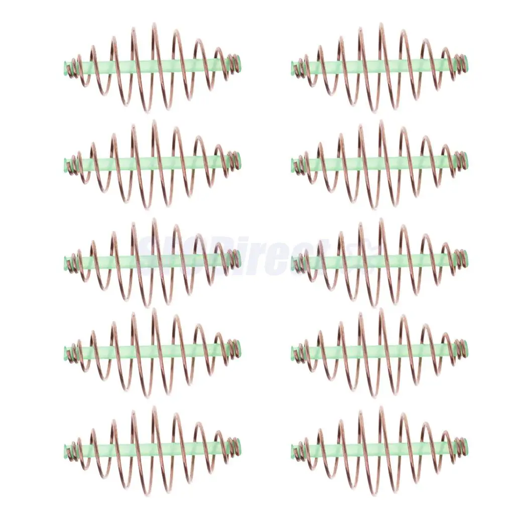 

10pcs Bait Thrower Fishing Feeder Spring Coil Inline Method Feeder 3.5x1.8cm