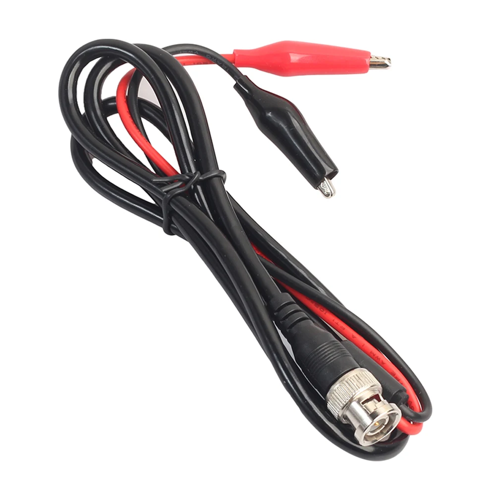 

Universal BNC Male Plug to Dual Alligator Clip Oscilloscope Test Probe Lead Wire Connector Test Cable 1M 500V 5A Banana plug