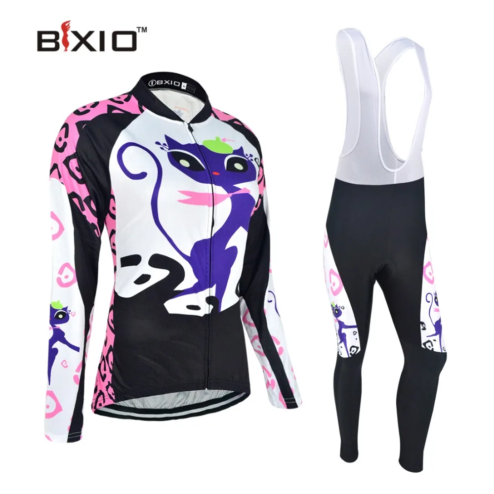 

Bxio Womens Winter Fleece Cycling Jersey Set Ropa De Camisa Ciclismo Long Sleeve Bike Clothing Sport Jerseys Cycling Set P044