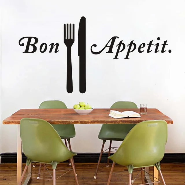 Best Price Kitchen Cook Bon appetit Quote Wall Stickers Knife And Fork Art Dining Room Removable Decals Diy Mural Home Decoration Best Price Kitchen Cook Bon appetit Quote Wall Stickers Knife And Fork Art Dining Room Removable Decals Diy Mural Home Decoration