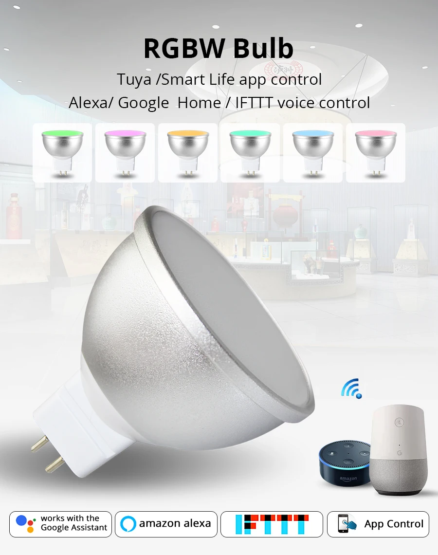 Gu5.3 светодиодный светильник MR16 12 в WiFi Alexa Google Home Assistant IFTTT Tuya Smart Life APP с дистанционным управлением RGBCW светодиодный светильник Диммер