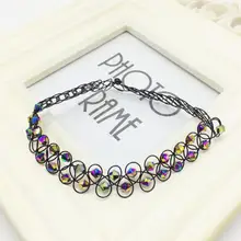 Лидер продаж, винтажное Чокер-тату из эластичного материала, ожерелье в стиле ретро, готическое эластичное ожерелье, женские Стразы, ожерелье s для женщин и девушек