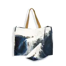 Пляжные водопады Цвет Природа Сумка Tote Хлопковая Сумка под заказ Брезентовая хозяйственная сумка
