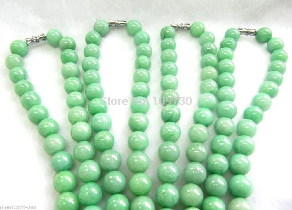 

Jewelr 00425 PERFECT GREEN JADE NECKLACE / CHINESE ROUND BEAD 51CM LENGTH NECKLACE /1PCS