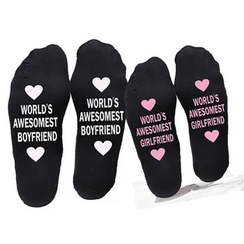 

Unisex Men Women Cotton Socks Print Letter Funny Socks For Boyfriend/Girlfriend Valentine's Day Gift