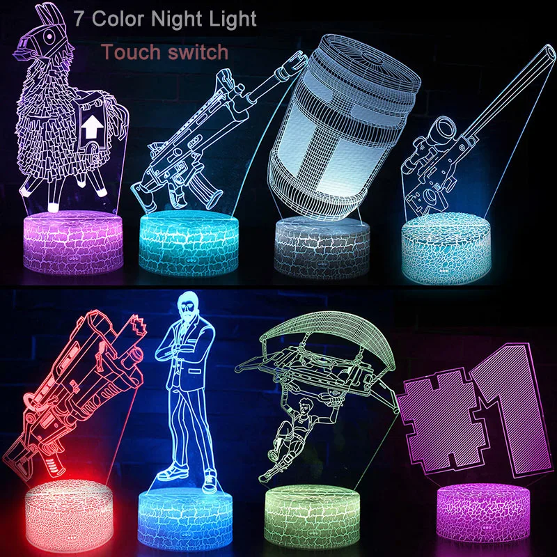 

Fortnited Kids Bedroom Decoration Sleep Light Battle Royale LED Projection Lamp Fortnight Party Supplies Christmas Gifts