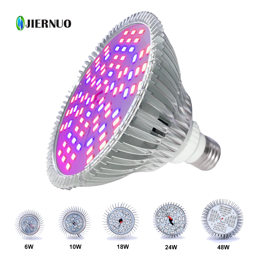 JIERNUO Red Blue light LED Grow Light for indoors growing 6W 10W 18W 24W 48W 90W LED Plant Light