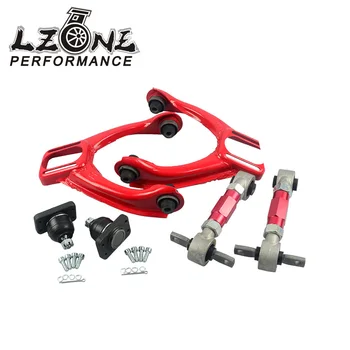 

LZONE - FOR 96-00 CIVIC JDM LX DX EK EJ TUBULAR FRONT UPPER CONTROL ARM TUBE CAMBER KIT+ 92-00 Adjustable Rear Camber Arms RED
