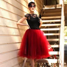 Folobe Винтаж Стиль Новое поступление 7 слоев 65 см длинные большие размеры Модные юбки-пачки Для женщин вечерние праздничная одежда миди Тюлевая юбка