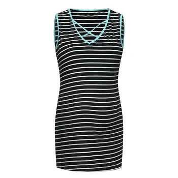 

Women Sleeveless Pregnant Straps Maternity T-shirt Stripe Vest Tops