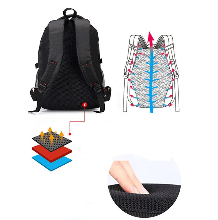 Nylon Grande Capacidade de Cor Sólida Mochila
