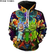 PLstar Cosmos 2019 Fashion Brand 3d hoodies cartoon rick and morty print Women Men Hoody Streetwear