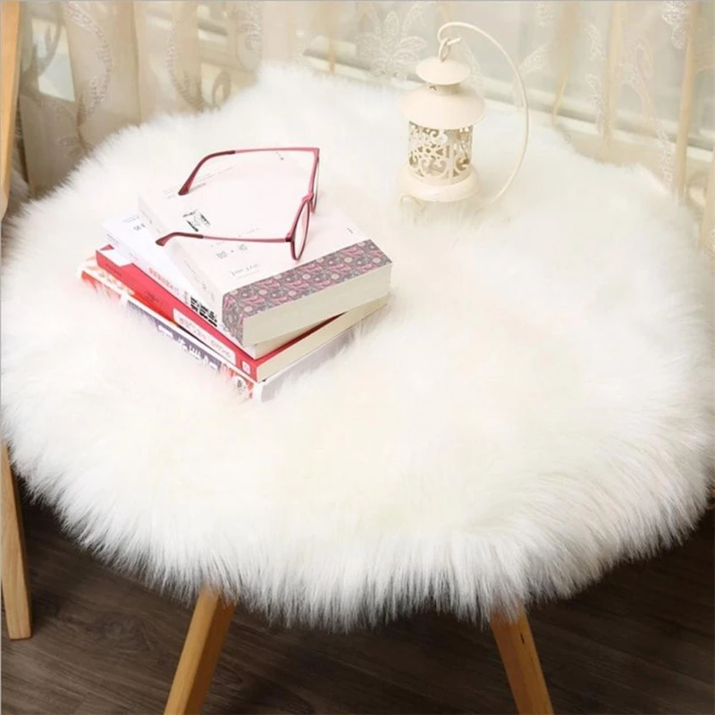 2018NewSoft Artificial Sheepskin Rug Chair Cover Artificial Wool Warm And Cozy Hairy Carpet Seat Pad 04