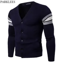 Mens Casual V Neck Soft Cardigan Sweaters Autumn New Classic Button Front Cable Knitted Cotton Cardigans Sweater Pull Homme